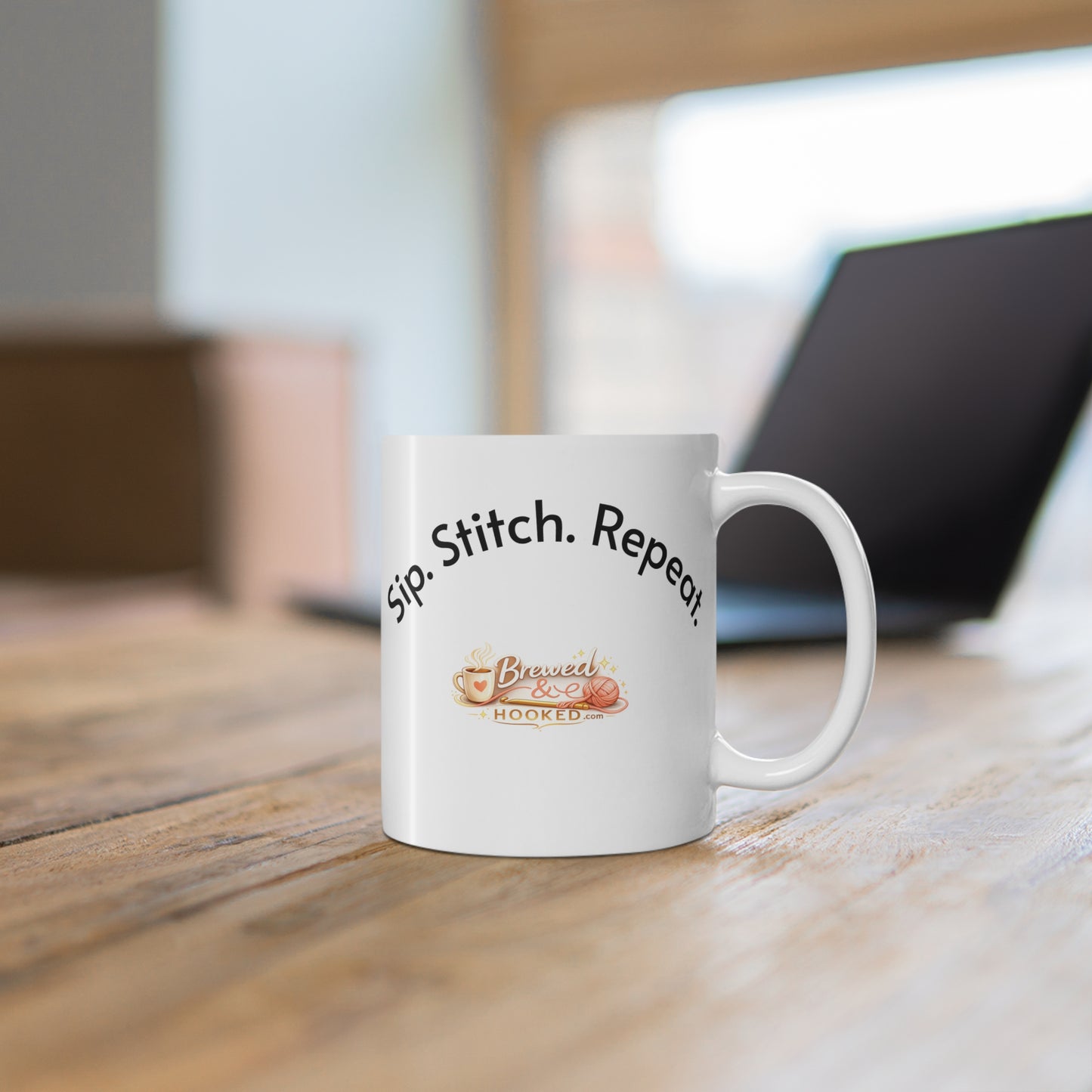 Sip. Stitch. Repeat.™ Mug – Crochet Coffee Mug, Gift for Crocheter, Yarn Lover Mug, Knitting & Crochet Gift, Crafter Coffee Cup