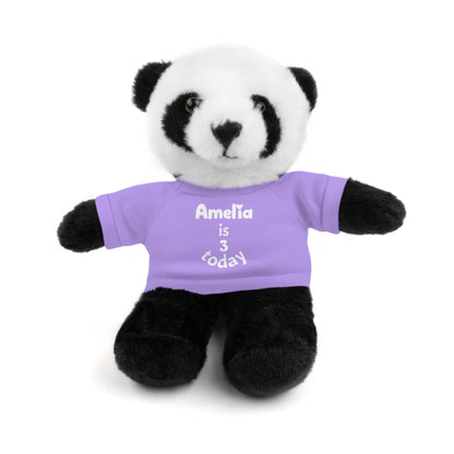Personalized Birthday Plush Animal – Custom Name & Age Teddy, Bunny, Lion, Panda Gift for Kids
