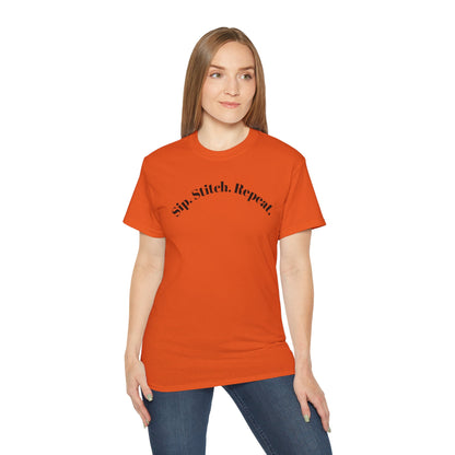 Sip. Stitch. Repeat.™ Shirt – Crochet & Knitting Lover Vintage Tee | Yarn Lover Gift | Cozy Crafter T-Shirt