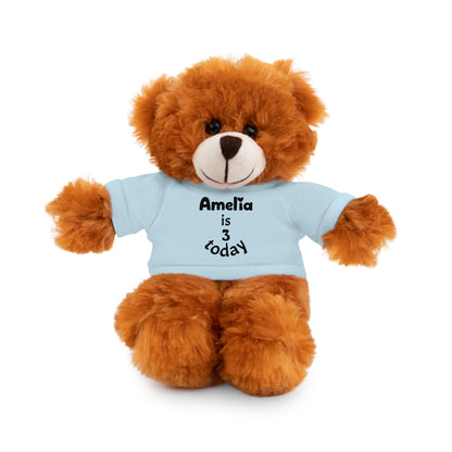 Personalized Birthday Plush Animal – Custom Name & Age Teddy, Bunny, Lion, Panda Gift for Kids
