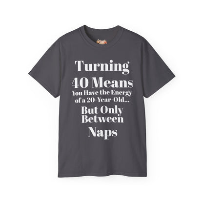 Turning 40 Means Naps Funny Shirt – 40th Birthday Humor Tee for Women | Turning 40 Gift Idea