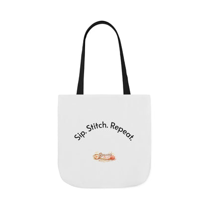 Sip. Stitch. Repeat.™ Tote Bag  for Crochet Knitting Yarn Lover Crafter Project Bag