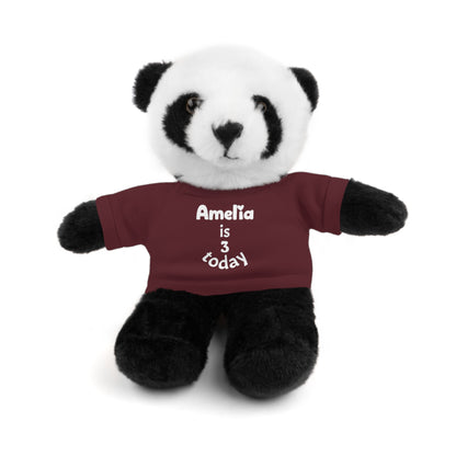 Personalized Birthday Plush Animal – Custom Name & Age Teddy, Bunny, Lion, Panda Gift for Kids