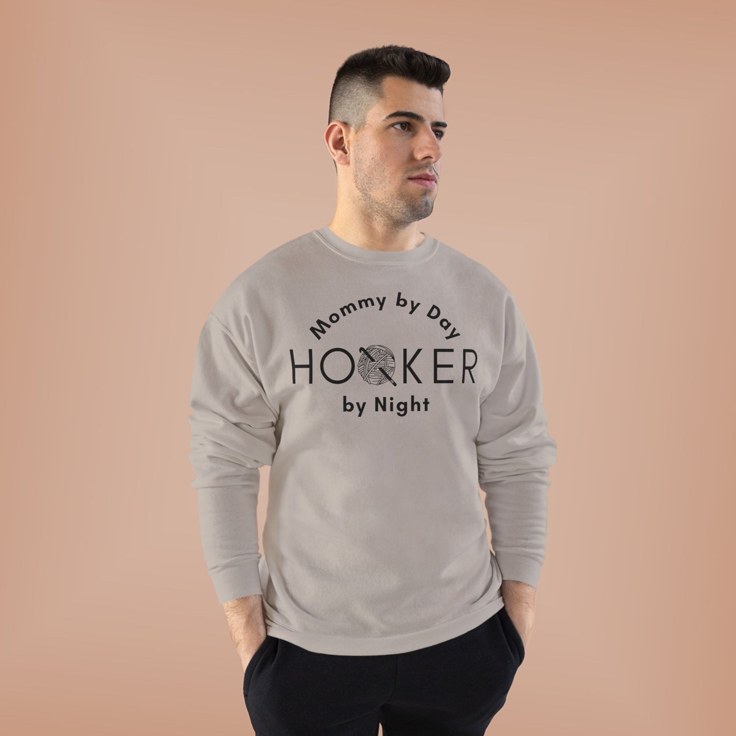 Mommy by Day Hooker by Night Sweatshirt – Funny Crochet Sweatshirt, Yarn Lover Gift, Crochet Humor Crewneck