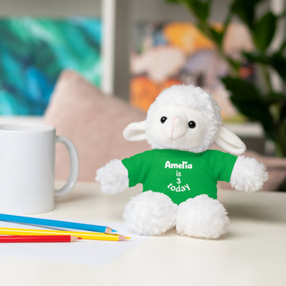 Personalized Birthday Plush Animal – Custom Name & Age Teddy, Bunny, Lion, Panda Gift for Kids