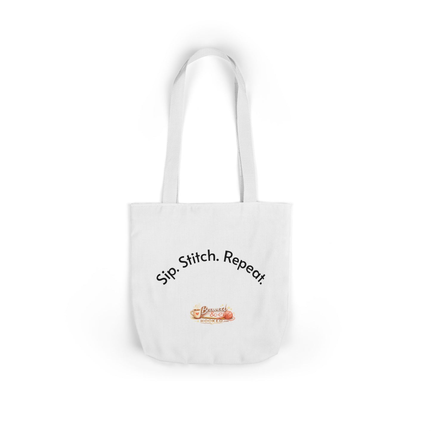 Sip. Stitch. Repeat.™ Tote Bag  for Crochet Knitting Yarn Lover Crafter Project Bag
