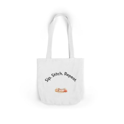 Sip. Stitch. Repeat.™ Tote Bag  for Crochet Knitting Yarn Lover Crafter Project Bag