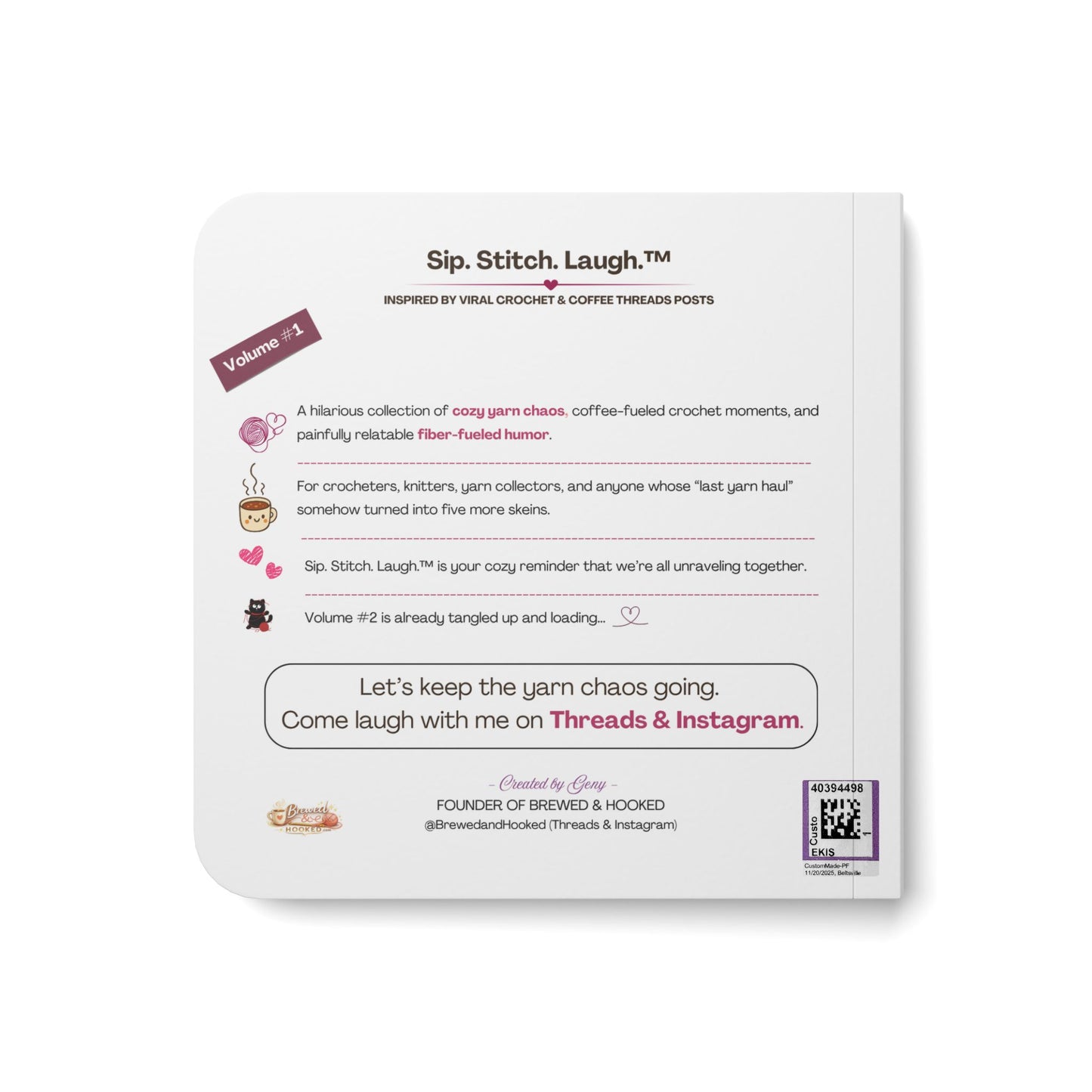 Board Book — Funny Yarn & Coffee Quotes for Crocheters ("Husband is out of town. Going yarn shopping.")