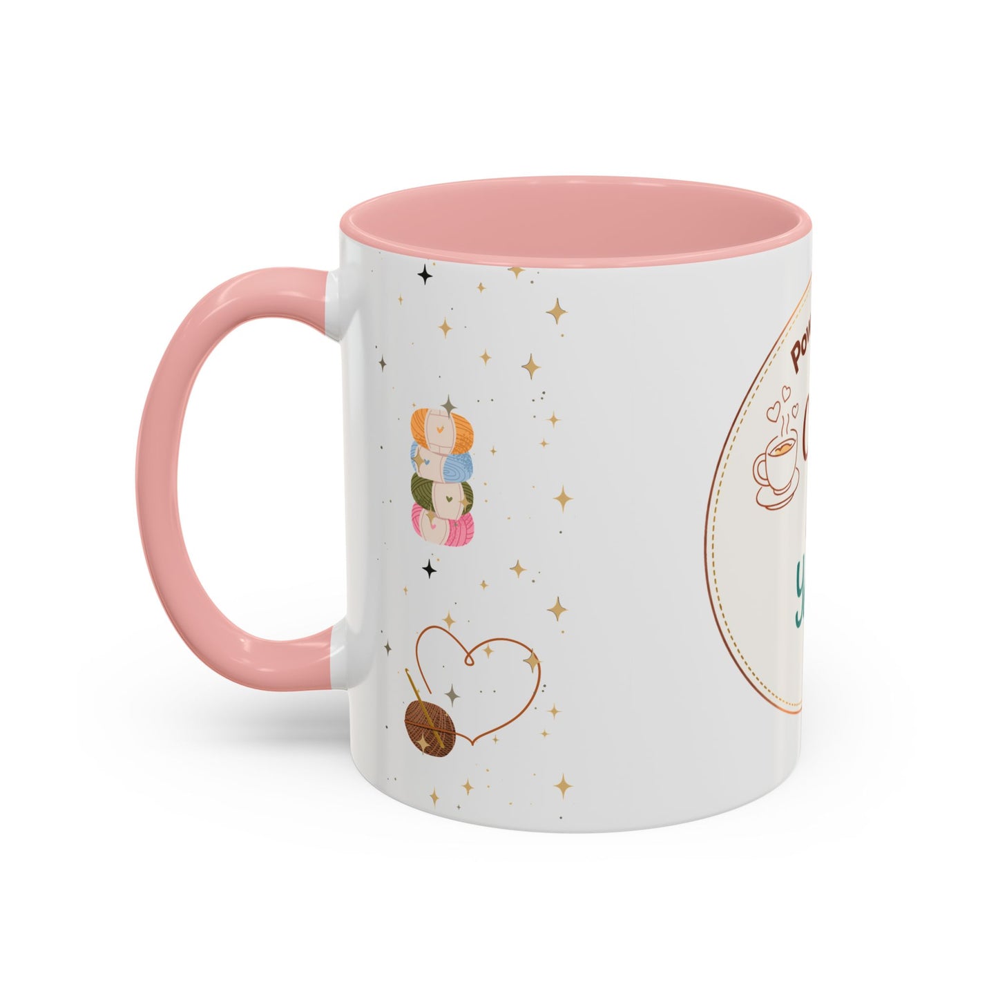 Powered by Coffee & Yarn Mug – Crochet Lover Coffee Cup | Knitting & Yarn Gift for Crocheters | Cozy Crafter Mug 11oz 15oz