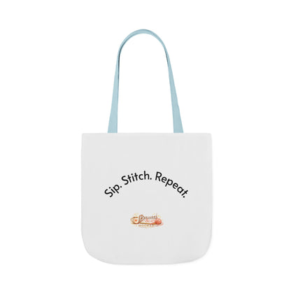 Sip. Stitch. Repeat.™ Tote Bag  for Crochet Knitting Yarn Lover Crafter Project Bag