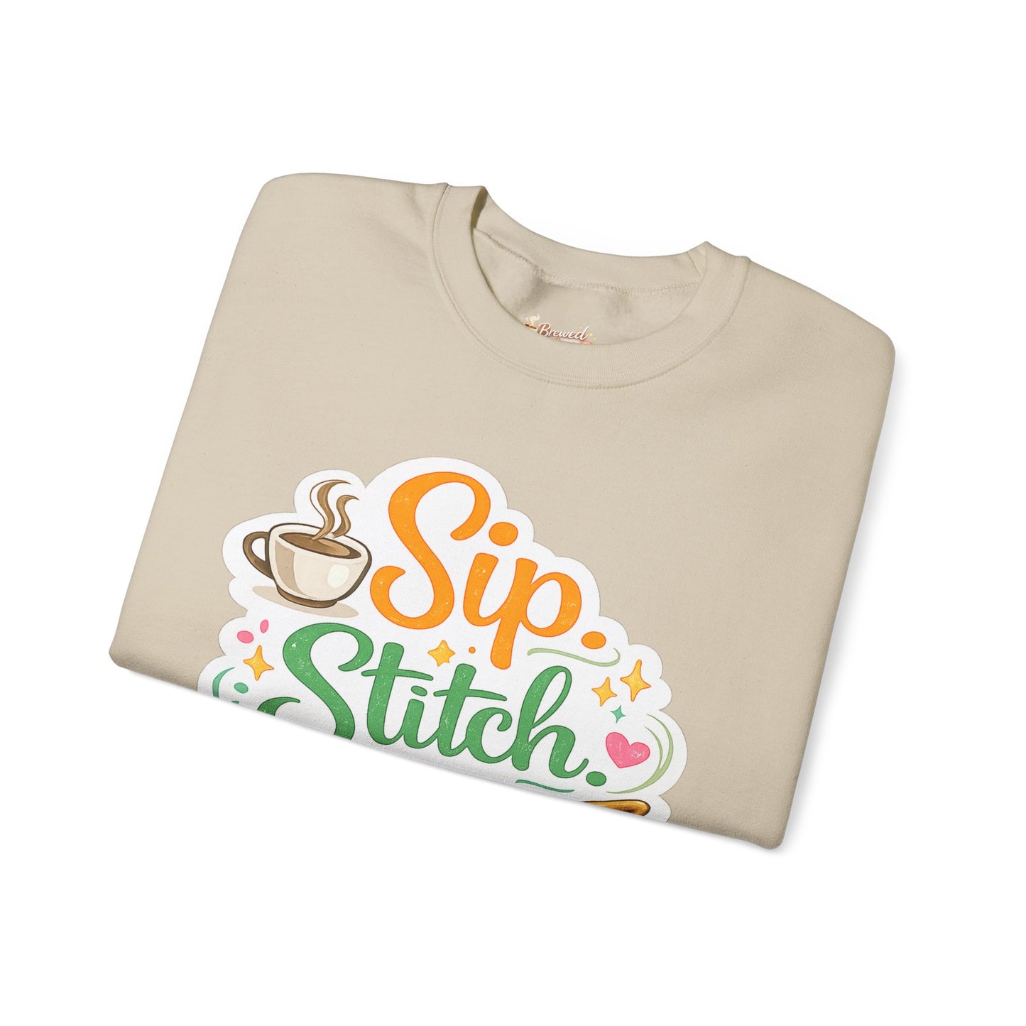 Sip. Stitch. Repeat.™ Sweatshirt — Cozy Maker Crewneck