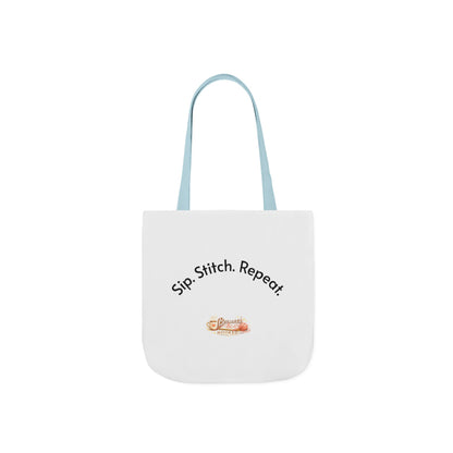 Sip. Stitch. Repeat.™ Tote Bag  for Crochet Knitting Yarn Lover Crafter Project Bag