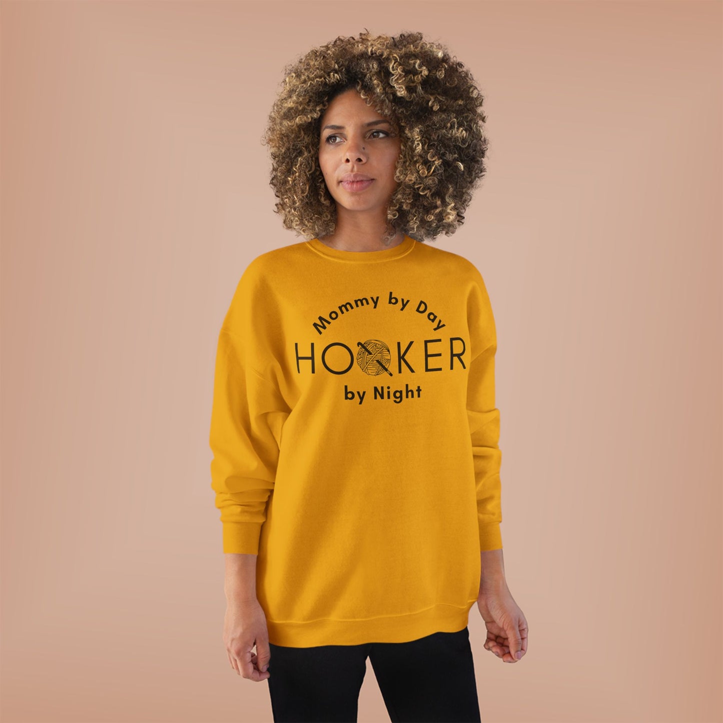 Mommy by Day Hooker by Night Sweatshirt – Funny Crochet Sweatshirt, Yarn Lover Gift, Crochet Humor Crewneck