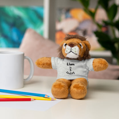 Personalized Birthday Plush Animal – Custom Name & Age Teddy, Bunny, Lion, Panda Gift for Kids