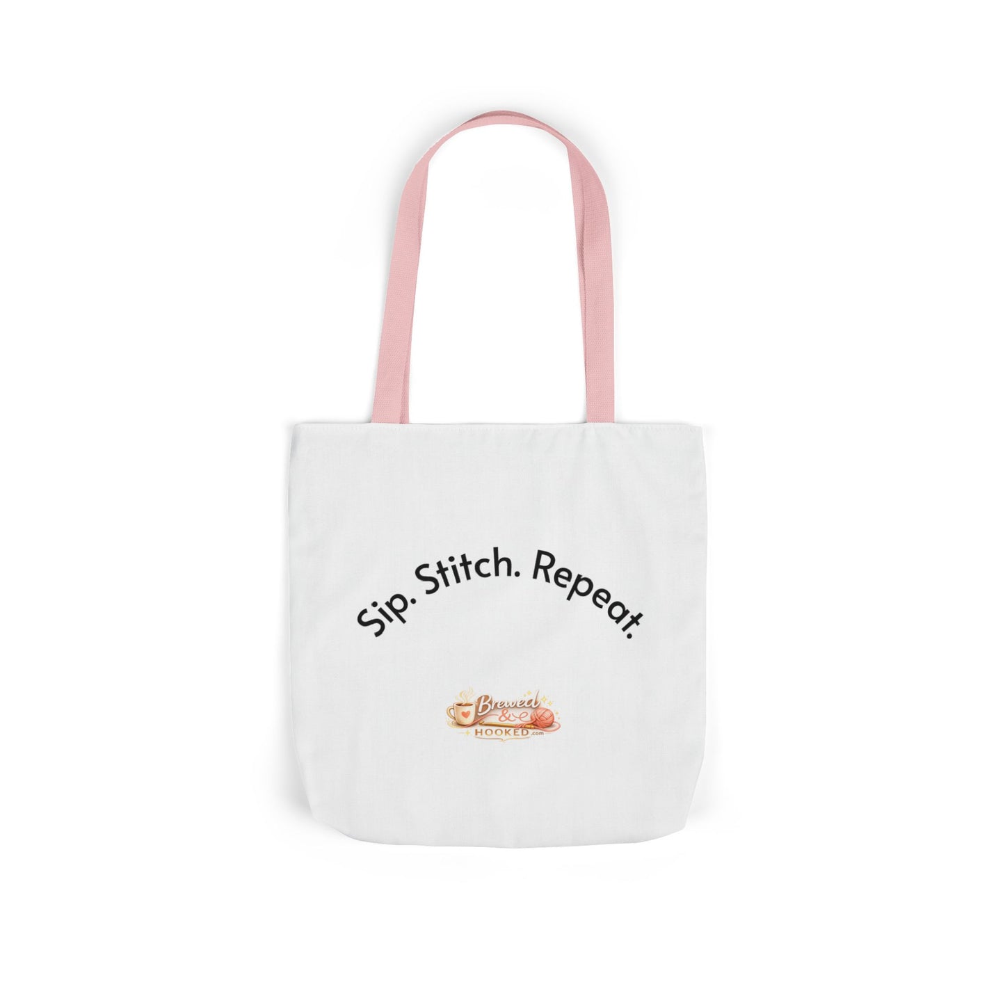 Sip. Stitch. Repeat.™ Tote Bag  for Crochet Knitting Yarn Lover Crafter Project Bag