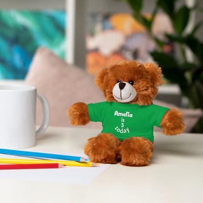 Personalized Birthday Plush Animal – Custom Name & Age Teddy, Bunny, Lion, Panda Gift for Kids