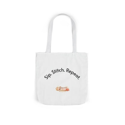 Sip. Stitch. Repeat.™ Tote Bag  for Crochet Knitting Yarn Lover Crafter Project Bag