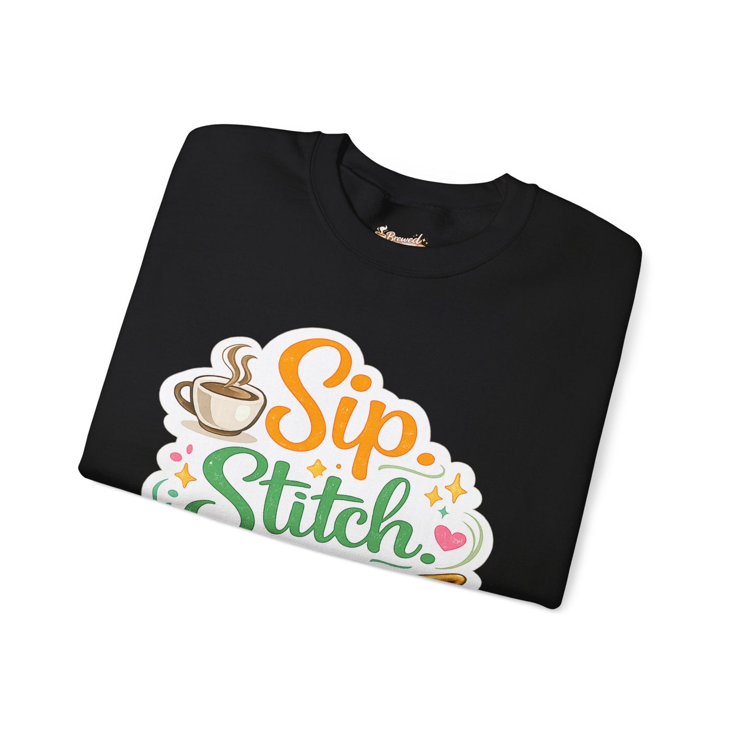 Sip. Stitch. Repeat.™ Sweatshirt — Cozy Maker Crewneck