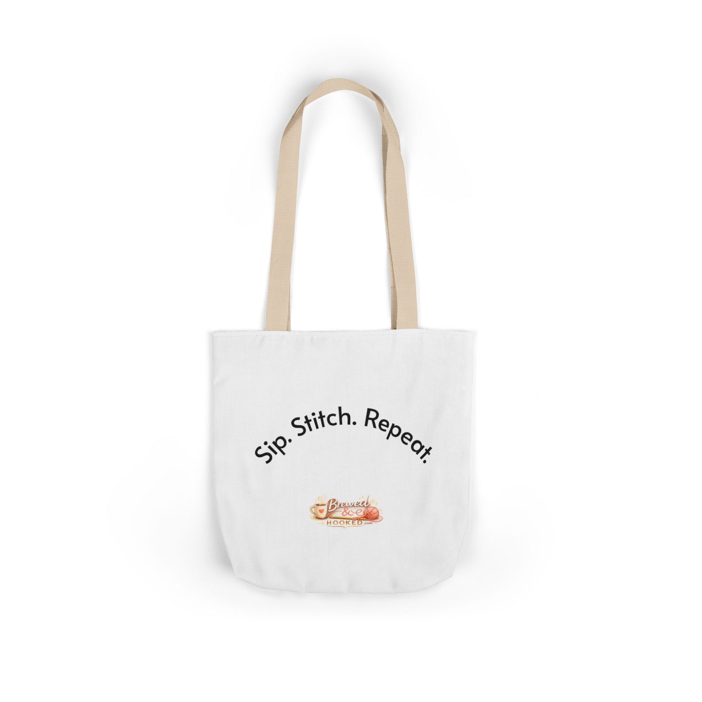 Sip. Stitch. Repeat.™ Tote Bag  for Crochet Knitting Yarn Lover Crafter Project Bag