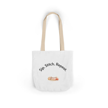 Sip. Stitch. Repeat.™ Tote Bag  for Crochet Knitting Yarn Lover Crafter Project Bag