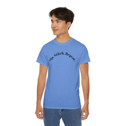 Sip. Stitch. Repeat.™ Shirt – Crochet & Knitting Lover Vintage Tee | Yarn Lover Gift | Cozy Crafter T-Shirt