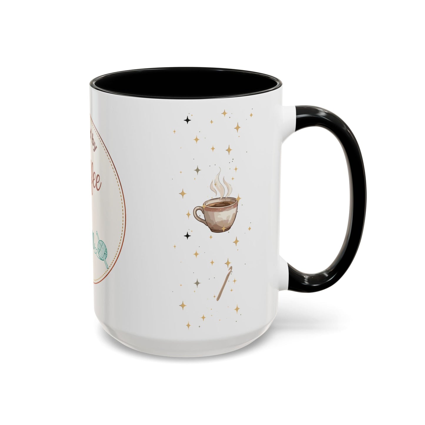 Powered by Coffee & Yarn Mug – Crochet Lover Coffee Cup | Knitting & Yarn Gift for Crocheters | Cozy Crafter Mug 11oz 15oz
