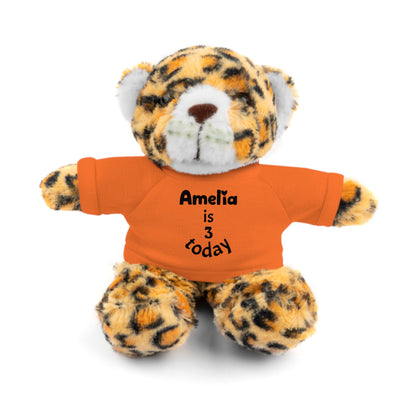 Personalized Birthday Plush Animal – Custom Name & Age Teddy, Bunny, Lion, Panda Gift for Kids