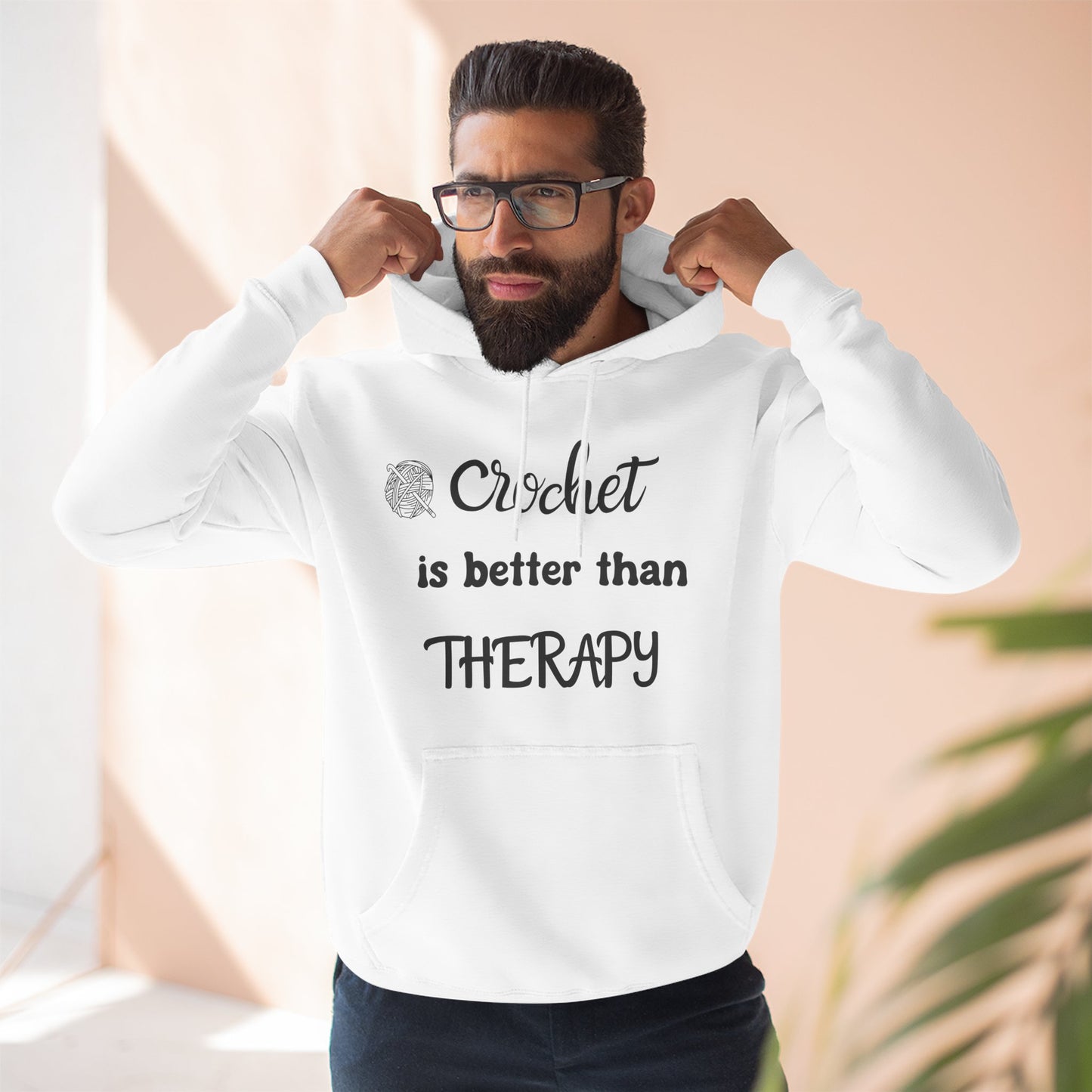 Crochet Is Better Than Therapy Hoodie – Funny Crochet Lover Hoodie, Knitter & Crocheter Gift, Cozy Yarn Lover Pullover