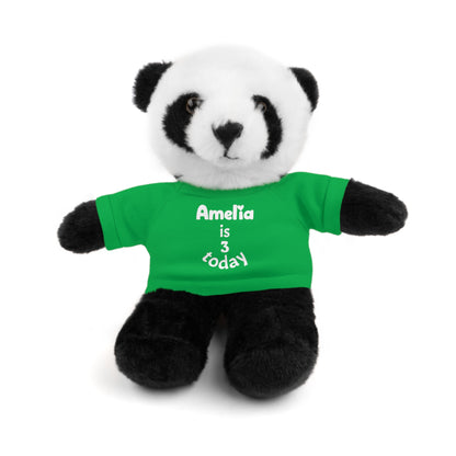 Personalized Birthday Plush Animal – Custom Name & Age Teddy, Bunny, Lion, Panda Gift for Kids