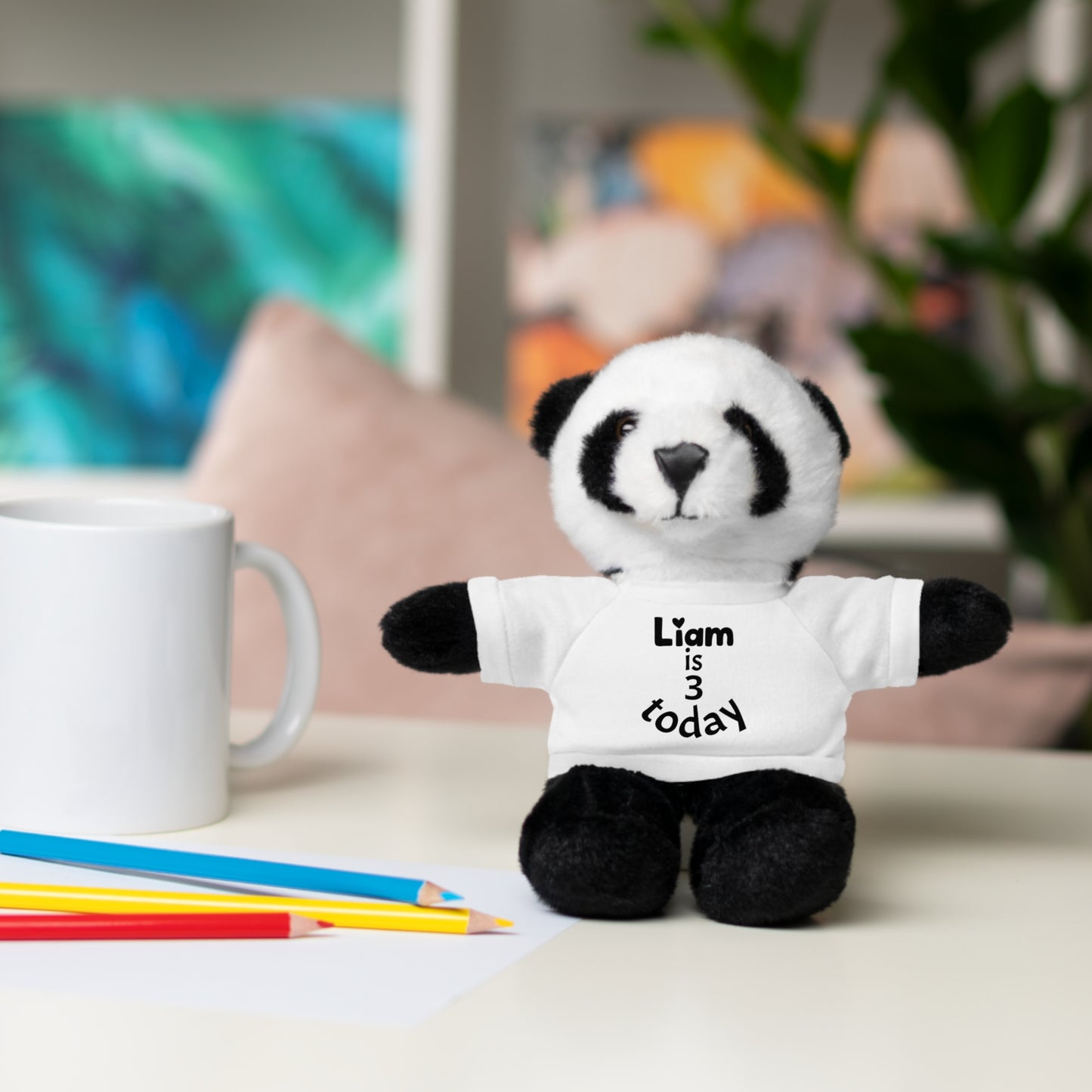 Personalized Birthday Plush Animal – Custom Name & Age Teddy, Bunny, Lion, Panda Gift for Kids