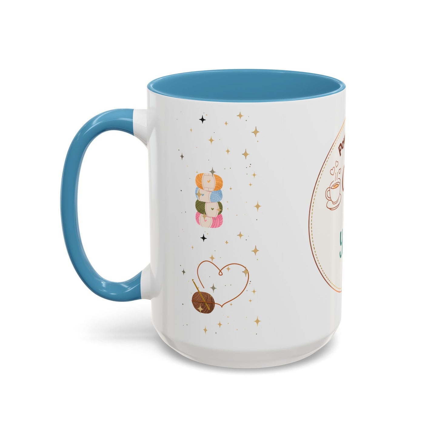 Powered by Coffee & Yarn Mug – Crochet Lover Coffee Cup | Knitting & Yarn Gift for Crocheters | Cozy Crafter Mug 11oz 15oz