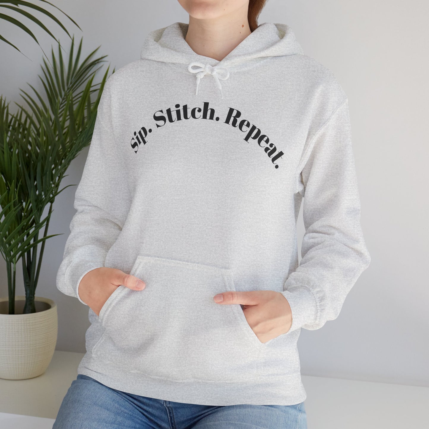 Sip. Stitch. Repeat.™ Hoodie – Cozy Crochet & Knitting Hoodie for Yarn Lovers | Crafting Pullover Sweatshirt