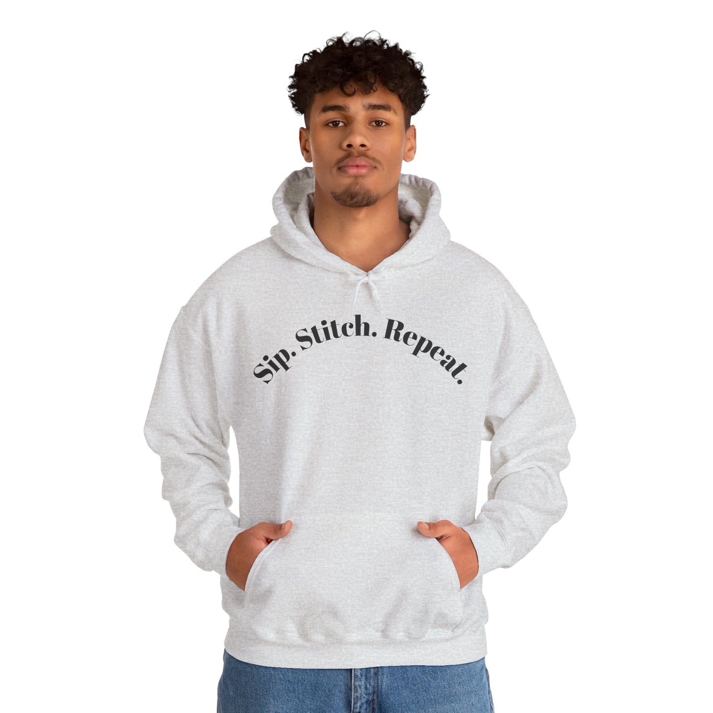 Sip. Stitch. Repeat.™ Hoodie – Cozy Crochet & Knitting Hoodie for Yarn Lovers | Crafting Pullover Sweatshirt