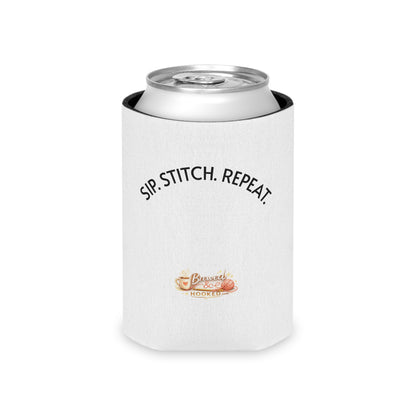 Sip Stitch Repeat™ Can Cooler – Crochet & Knitting Lover Drink Cozy for Craft Nights & Coffee Breaks