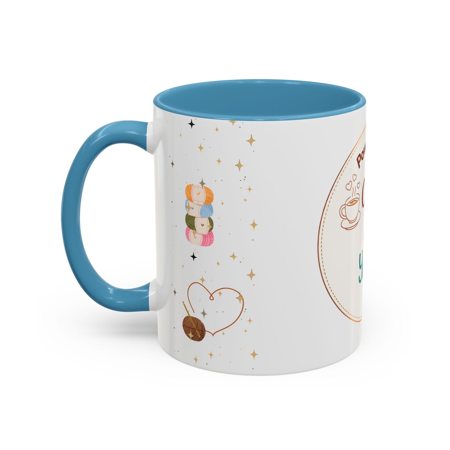 Powered by Coffee & Yarn Mug – Crochet Lover Coffee Cup | Knitting & Yarn Gift for Crocheters | Cozy Crafter Mug 11oz 15oz