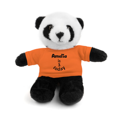 Personalized Birthday Plush Animal – Custom Name & Age Teddy, Bunny, Lion, Panda Gift for Kids