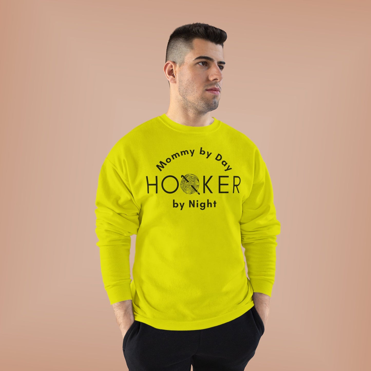 Mommy by Day Hooker by Night Sweatshirt – Funny Crochet Sweatshirt, Yarn Lover Gift, Crochet Humor Crewneck