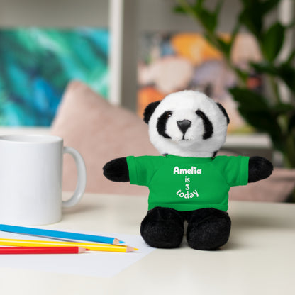 Personalized Birthday Plush Animal – Custom Name & Age Teddy, Bunny, Lion, Panda Gift for Kids