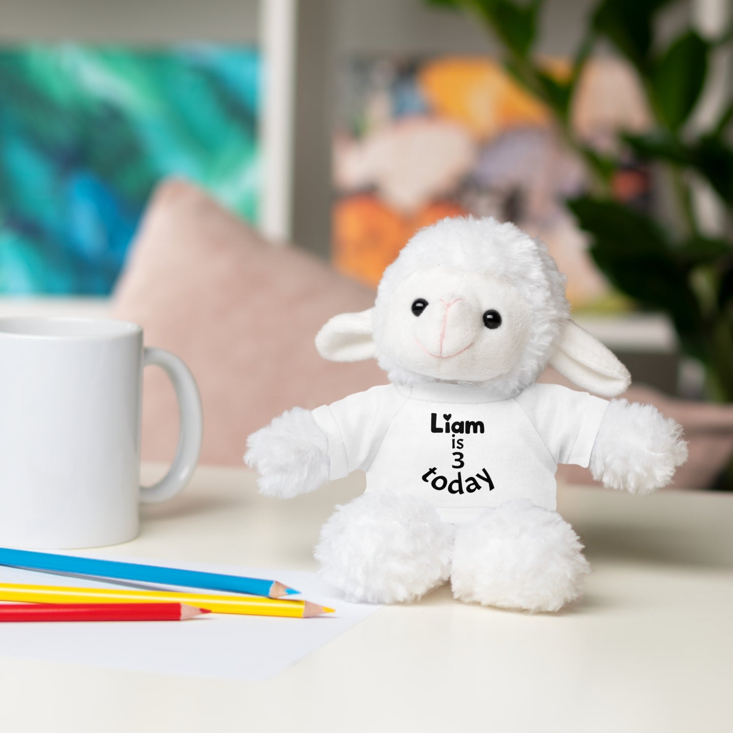 Personalized Birthday Plush Animal – Custom Name & Age Teddy, Bunny, Lion, Panda Gift for Kids