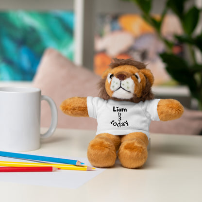 Personalized Birthday Plush Animal – Custom Name & Age Teddy, Bunny, Lion, Panda Gift for Kids
