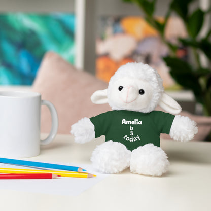 Personalized Birthday Plush Animal – Custom Name & Age Teddy, Bunny, Lion, Panda Gift for Kids