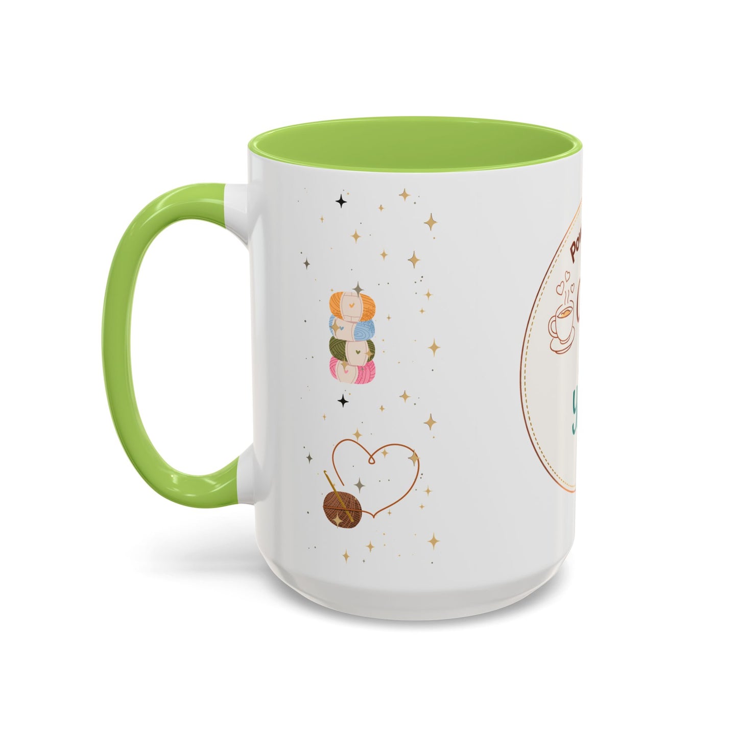Powered by Coffee & Yarn Mug – Crochet Lover Coffee Cup | Knitting & Yarn Gift for Crocheters | Cozy Crafter Mug 11oz 15oz