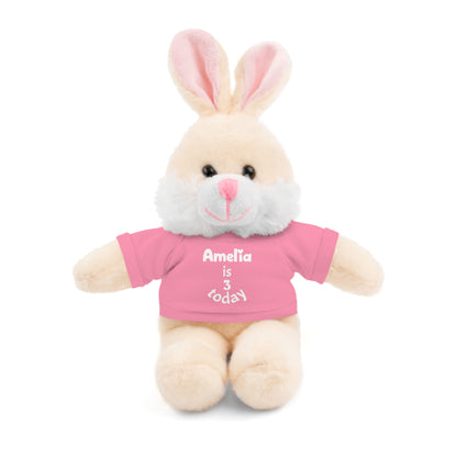 Personalized Birthday Plush Animal – Custom Name & Age Teddy, Bunny, Lion, Panda Gift for Kids