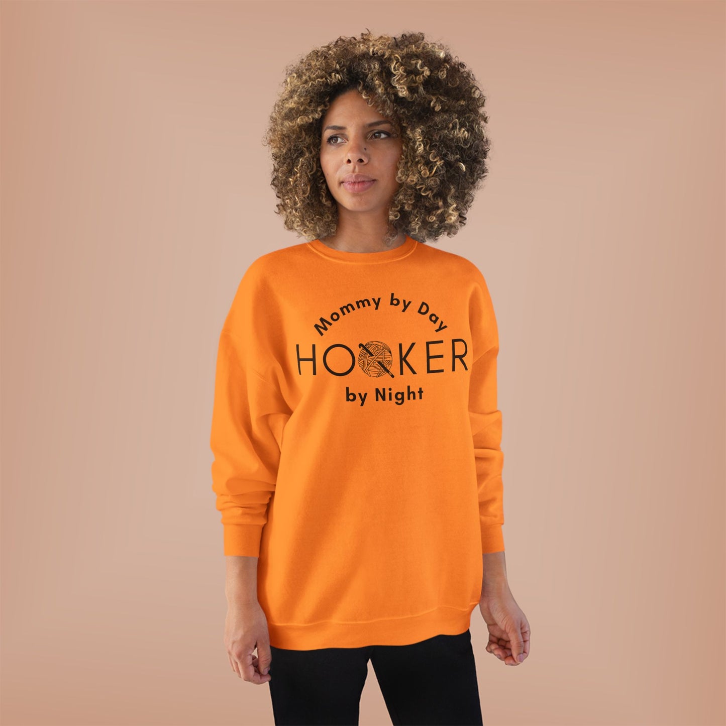 Mommy by Day Hooker by Night Sweatshirt – Funny Crochet Sweatshirt, Yarn Lover Gift, Crochet Humor Crewneck