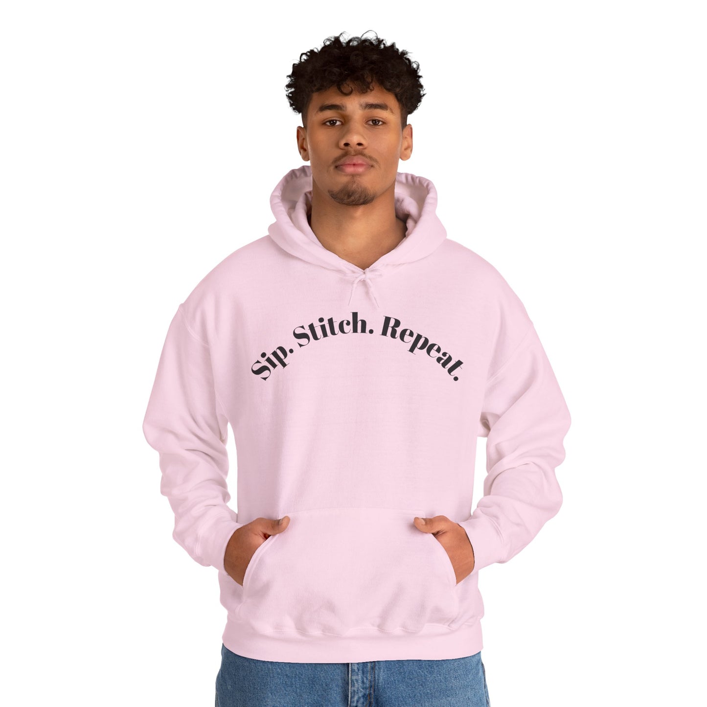 Sip. Stitch. Repeat.™ Hoodie – Cozy Crochet & Knitting Hoodie for Yarn Lovers | Crafting Pullover Sweatshirt