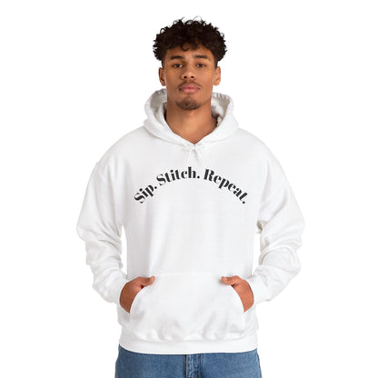 Sip. Stitch. Repeat.™ Hoodie – Cozy Crochet & Knitting Hoodie for Yarn Lovers | Crafting Pullover Sweatshirt