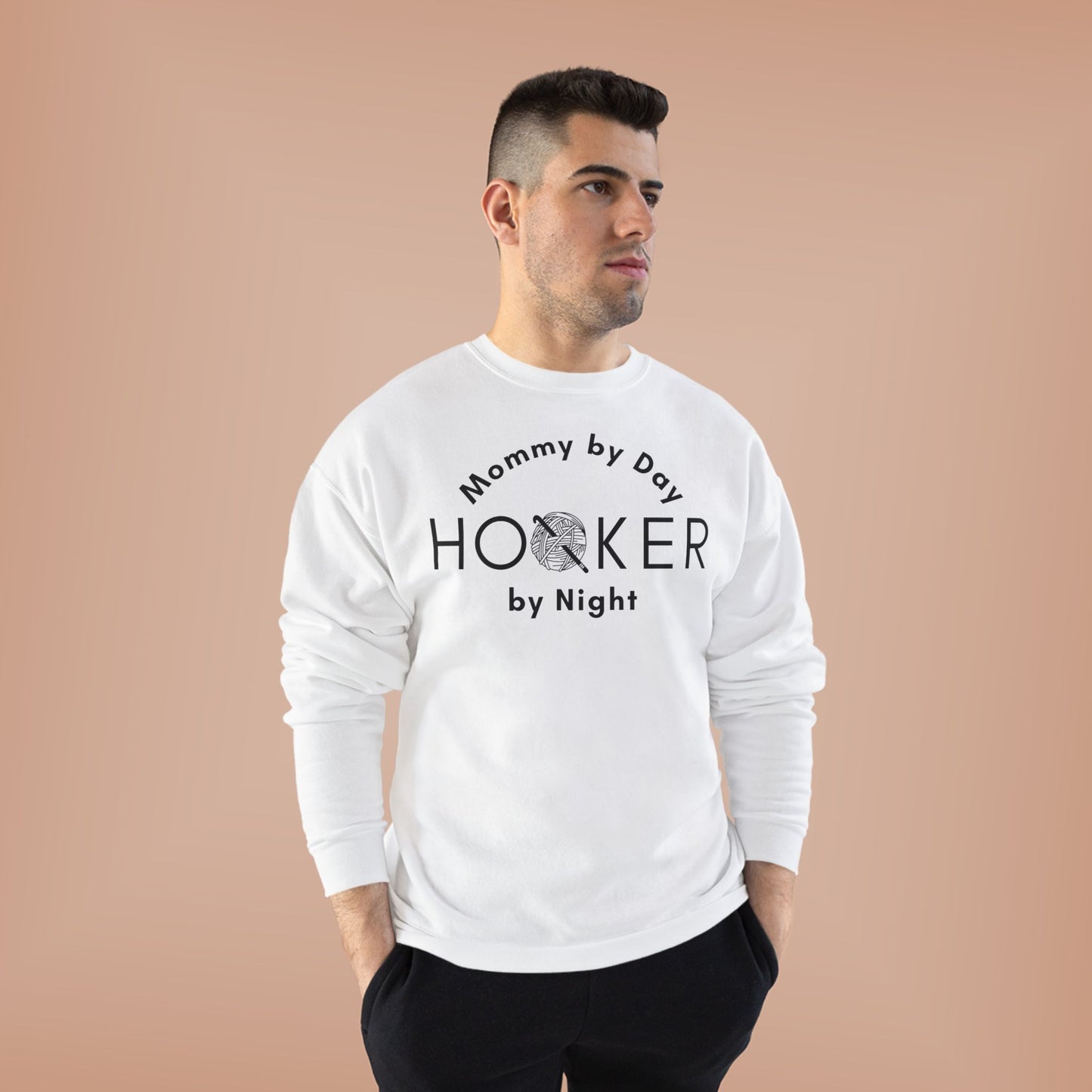 Mommy by Day Hooker by Night Sweatshirt – Funny Crochet Sweatshirt, Yarn Lover Gift, Crochet Humor Crewneck