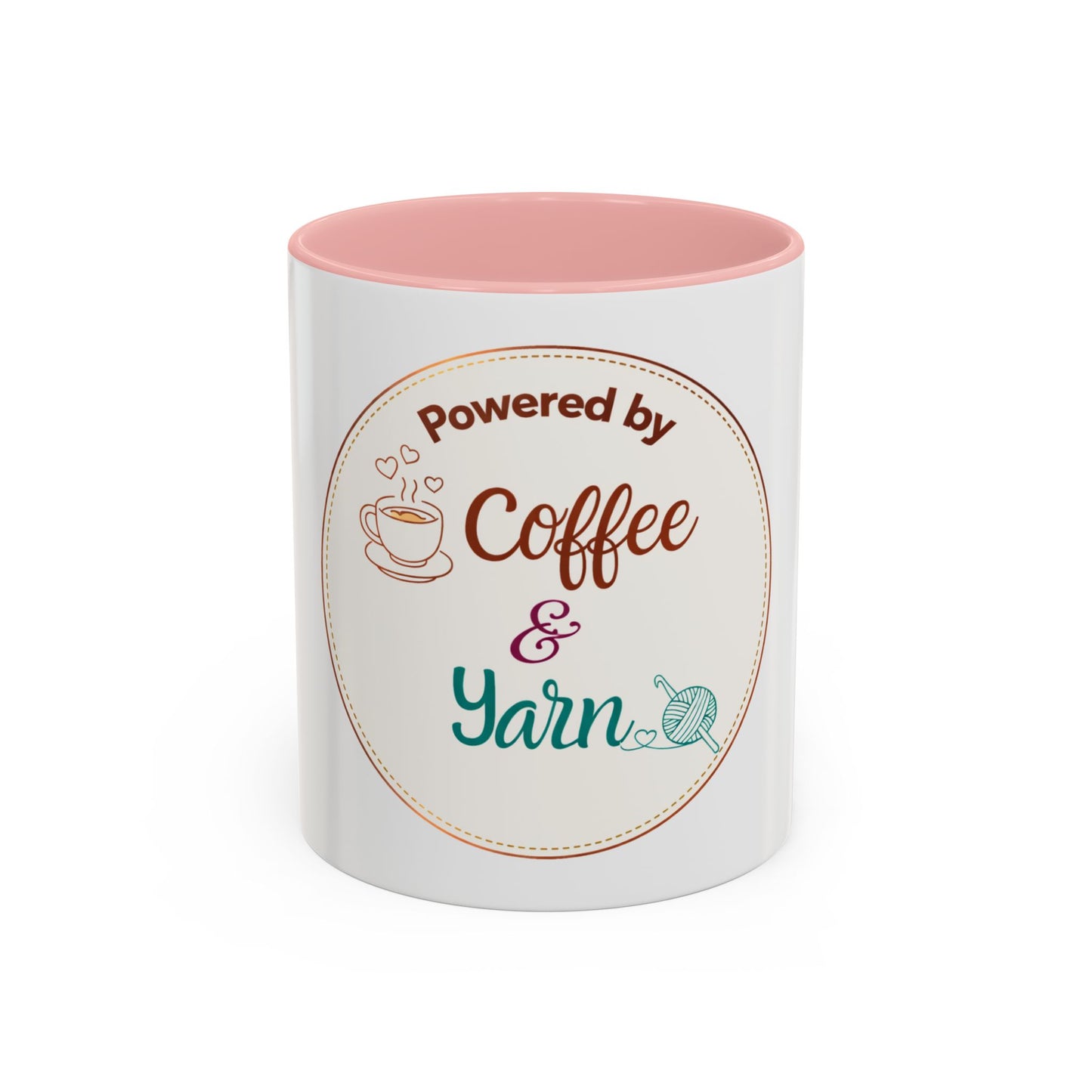 Powered by Coffee & Yarn Mug – Crochet Lover Coffee Cup | Knitting & Yarn Gift for Crocheters | Cozy Crafter Mug 11oz 15oz