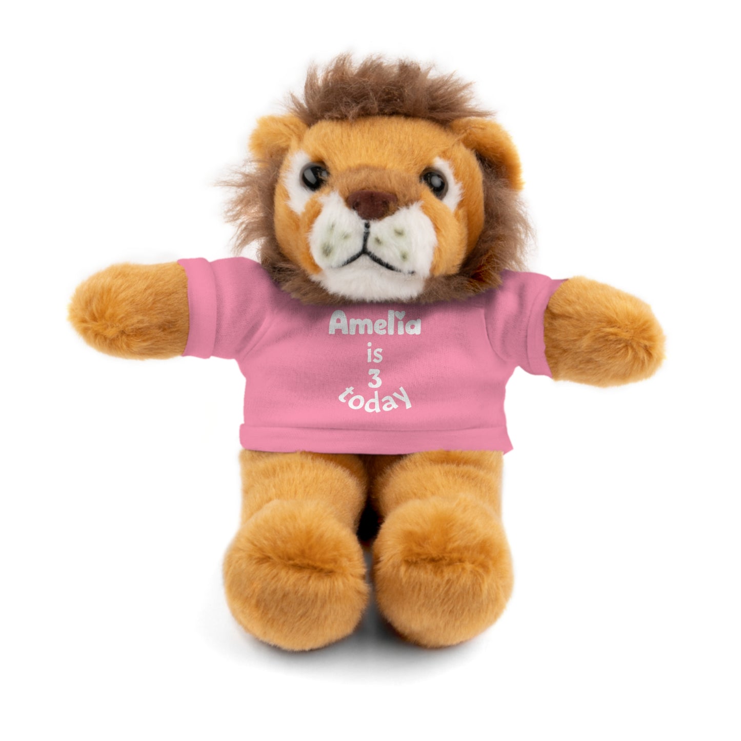 Personalized Birthday Plush Animal – Custom Name & Age Teddy, Bunny, Lion, Panda Gift for Kids