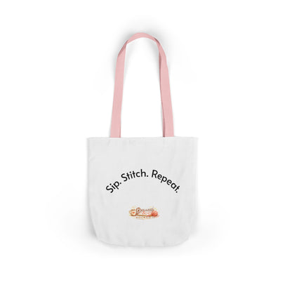 Sip. Stitch. Repeat.™ Tote Bag  for Crochet Knitting Yarn Lover Crafter Project Bag